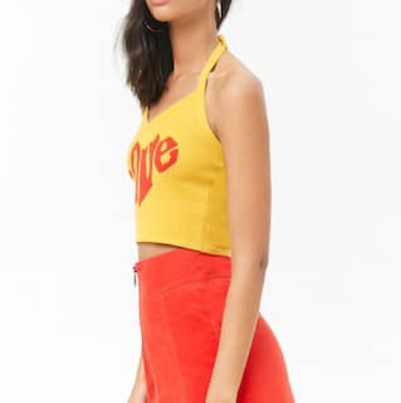 LOVE HALTER CROP TOP. NEW - Picture 2 of 7